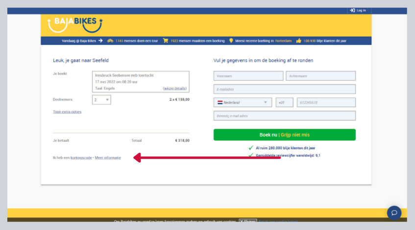 hoe gebruik ik een bajabikes kortingscode