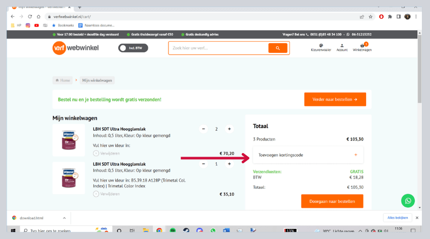 hoe gebruik ik een verfwebwinkel kortingscode