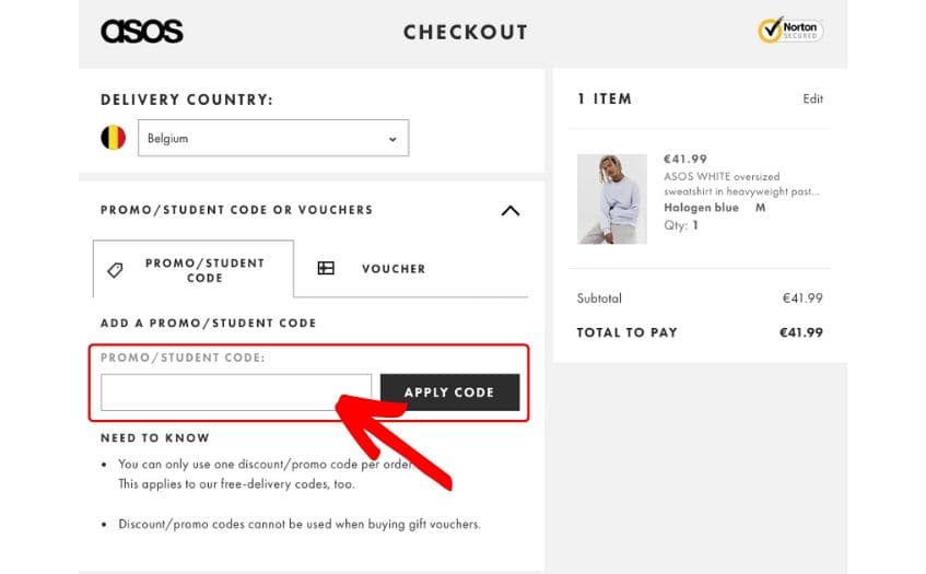 hoe gebruik ik een ASOS kortingscode