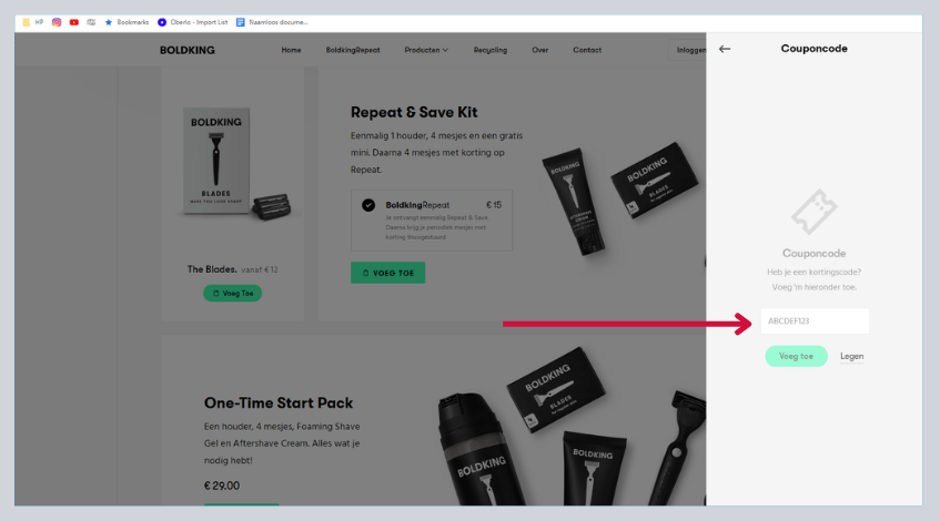 hoe gebruik ik een boldking kortingscode