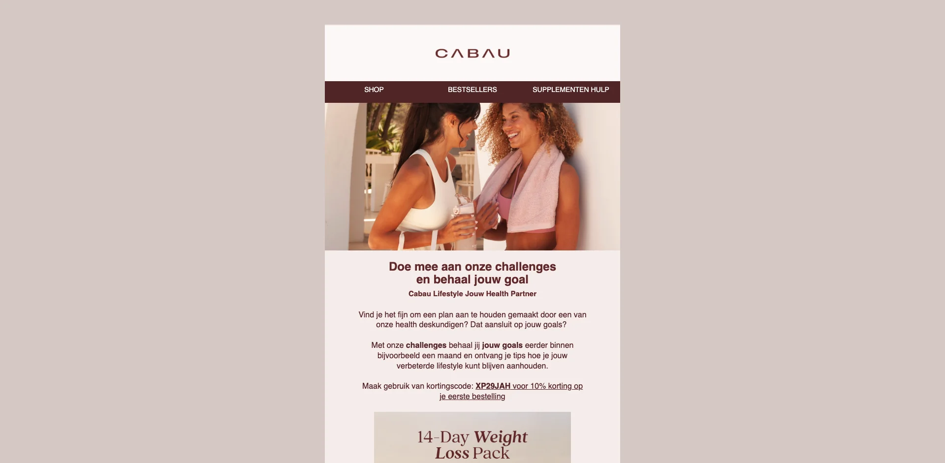 Bewijs van coupon - Cabau - Challenges korting: [[10% korting]] op je eerste bestelling