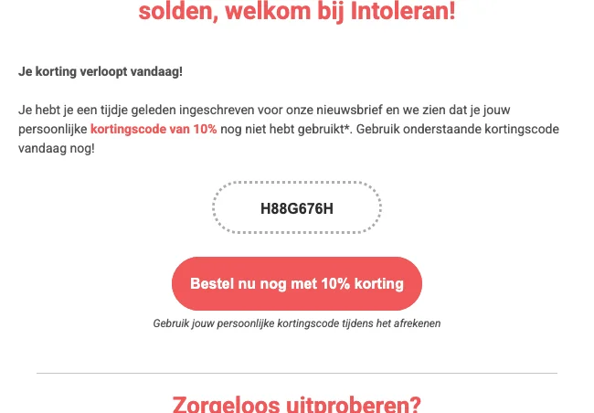Bewijs van coupon - Intoleran - Welkomstkorting: [[10% korting]] op jouw bestelling vandaag - verlopen