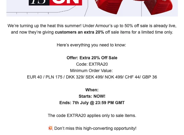 Under Armour Kortingscode