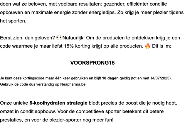 Bewijs van coupon - Neapharma - Neapharma [[15% korting]] op alle producten - verlopen