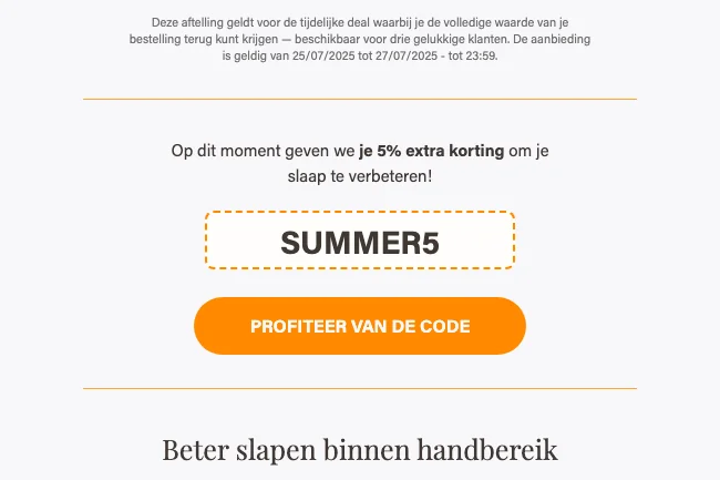 Bewijs van coupon - Emma Matras - Emma [[zomersolden]] 60% korting op slaapverbetering - verlopen