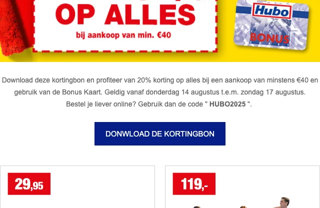 Hubo Kortingscode