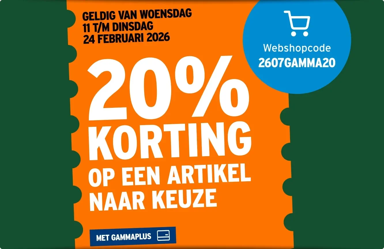 Bewijs van coupon - Gamma - Gamma [[kortingscode]] 20% korting op artikel - verlopen