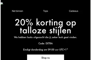 20% korting op talloze stijlen