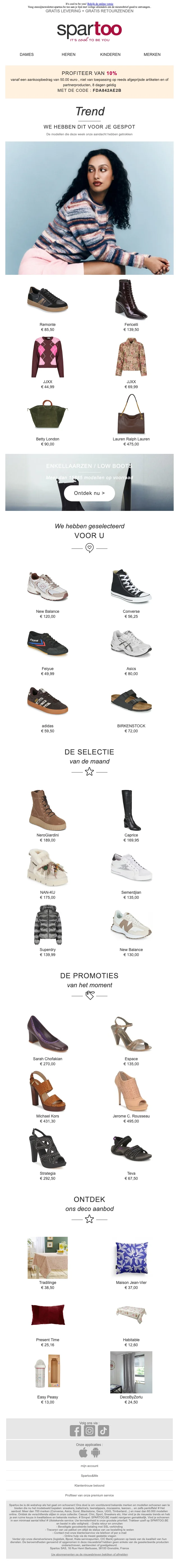 Bewijs van coupon - Spartoo - Kortingscode: [[10% korting]] vanaf €50, excl. afgeprijsde en partnerproducten