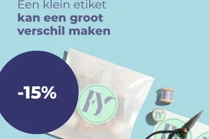 15% korting op etiketten op rol. Bij ons kost kwaliteit minder
