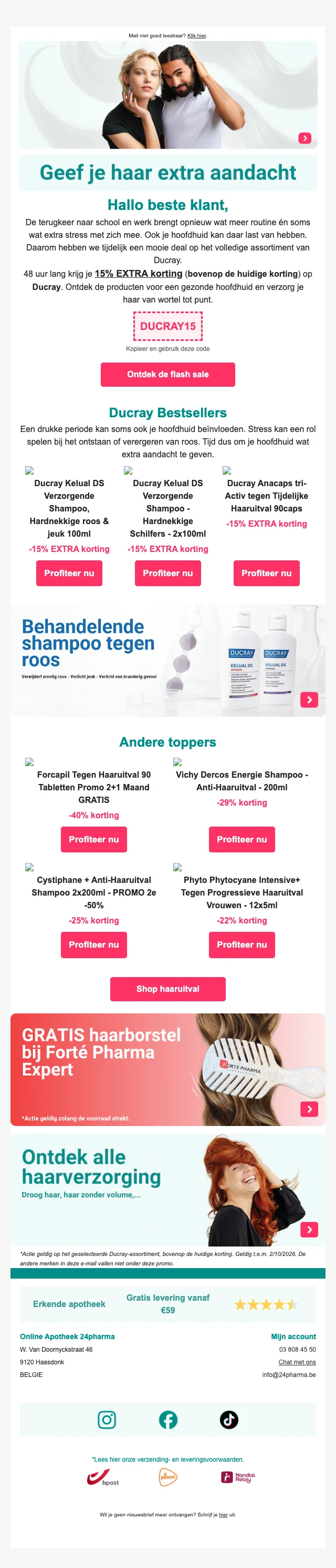 Bewijs van coupon - 24Pharma - Kortingscode: [[15% extra korting]] op het volledige assortiment