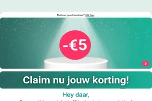 Je €5 korting verloopt bijna! ⏰