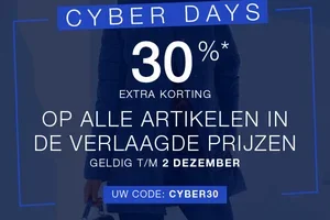 Cyber Monday: 30% extra korting op alle artikelen in de verlaagde prijzen
