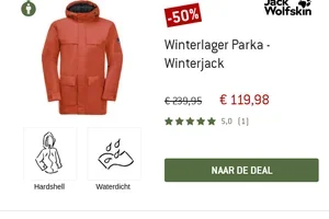 ⛰️ Alleen vandaag: 50% korting op jassen van Jack Wolfskin