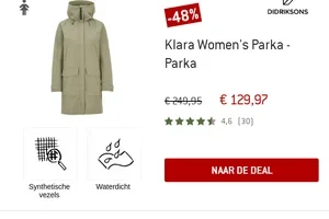 Alleen vandaag: tot -48% op jassen en fleece van Didriksons
