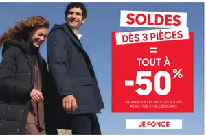 TOUT à -50% dès 3 pièces soldées achetées