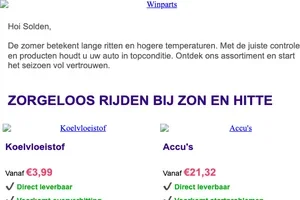 Tijd voor een zomercheck, Solden