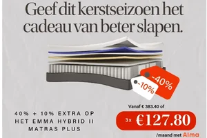 🛏️ 40% + 10% extra op ons Hybrid II Plus matras – uw comfort van december