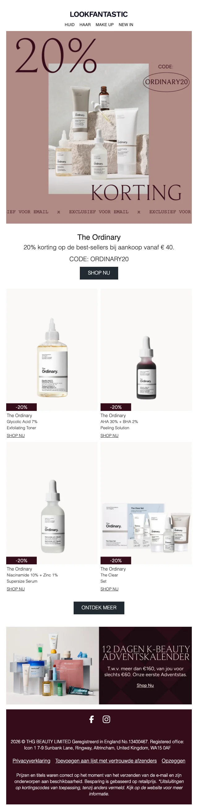 Bewijs van coupon - LookFantastic - Kortingscode: [[20% korting]] op bestsellers, vanaf €40