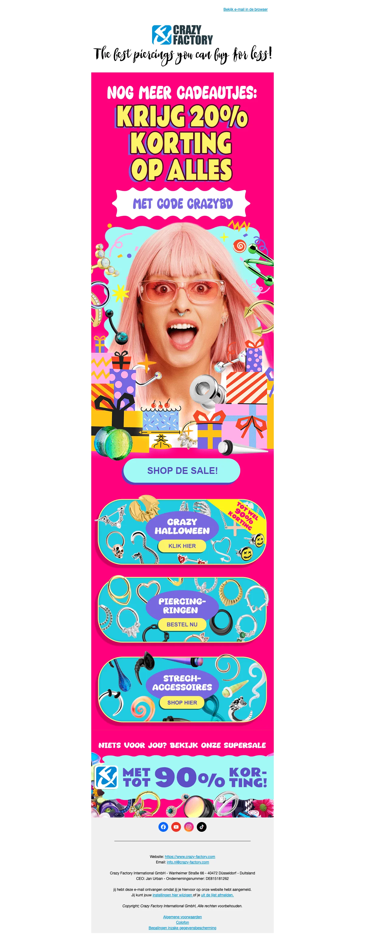 Bewijs van coupon - Crazy Factory - Kortingscode: [[20% korting]] op alles voor abonnees