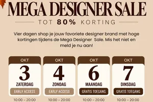MEGA DESIGNER SALE tickets nu beschikbaar! 🎟️