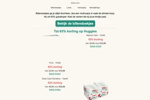 Tot 63% korting op Huggies billendoekjes 🤩