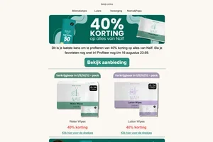 Laatste kans! Alles van Naïf met 40% korting