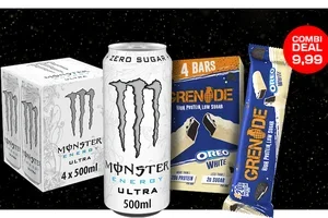 Monster White 4-pack + Grenade Oreo White 4-pack voor maar €9,99