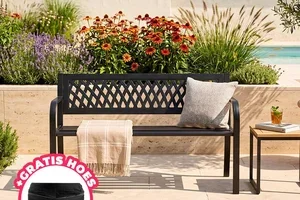 ‼️ VOORDEELGEKTE: Tuinbank -60% Korting / Wasmachinerek / Solar- En Zwengelzaklamp 1+1 / Opvouwbare Tafel / Tuinrand Afboording