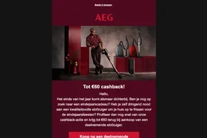  Nu tot €60 cashback op AEG stofzuigers!