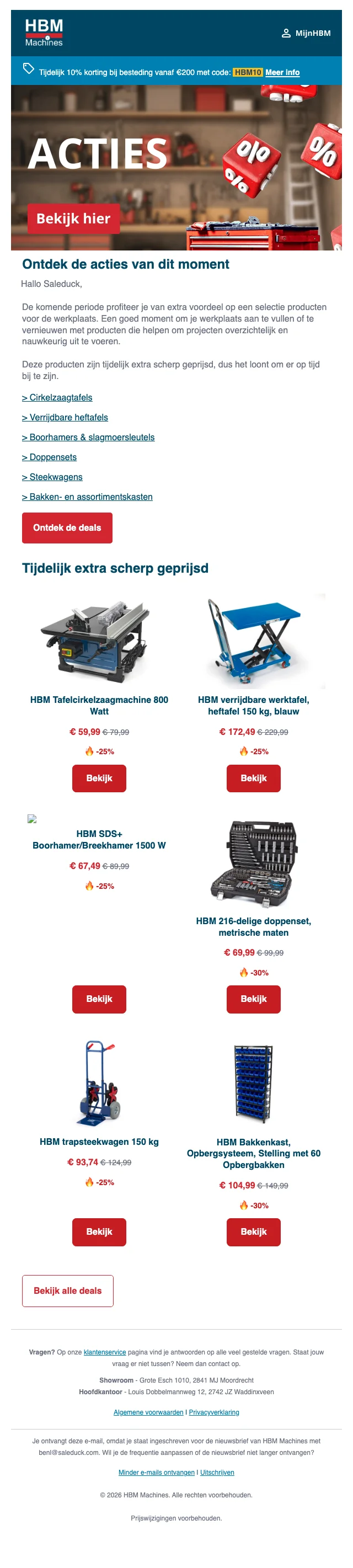 Bewijs van coupon - HBM Machines - Doppensets met [[10% korting]] vanaf €200