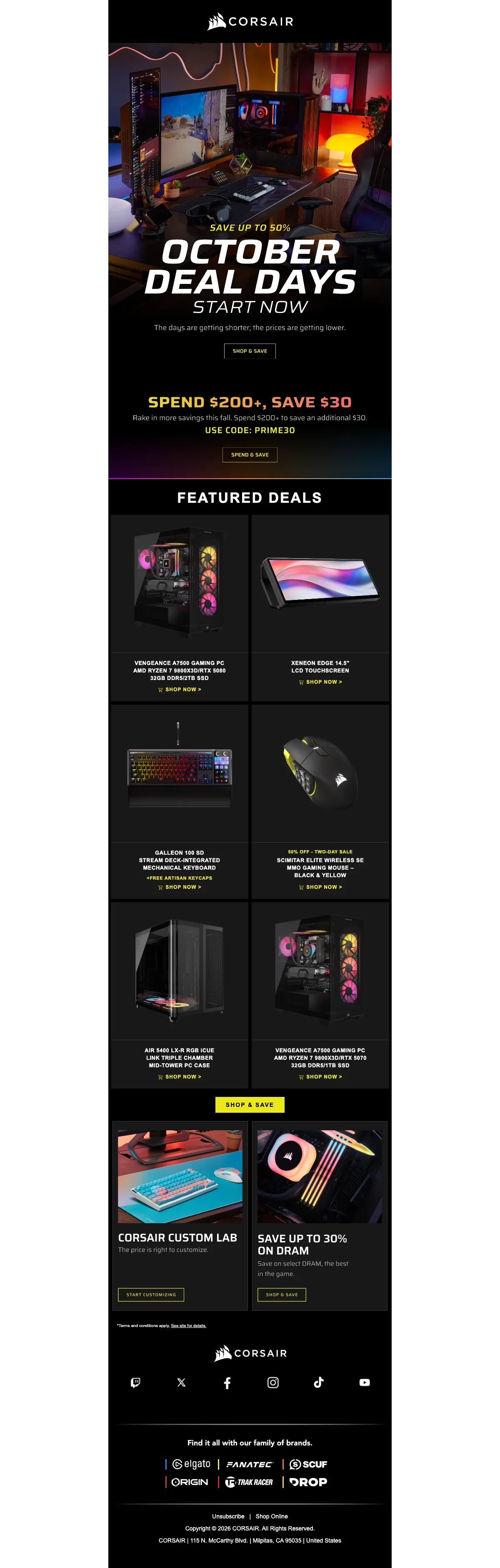 Bewijs van coupon - Corsair - [[Tot 50% korting]] op geselecteerde producten