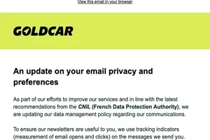 Information regarding your Goldcar emails