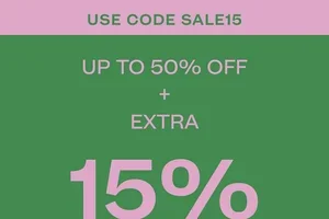 Tomorrow it’s gone: Extra 15% off the sale