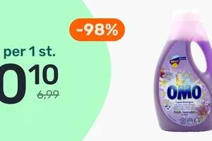 1 x Omo wasmiddel Lavender: €0,10