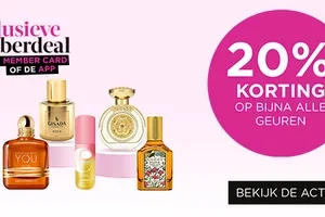 20% korting op bijna alle geuren, alleen voor Members