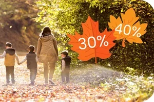 Tot 40% korting op uw herfstvakantie🪁