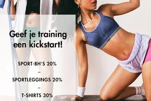 Sport-bh's 20% | Sportleggings 20% | T-shirts 30%🔵