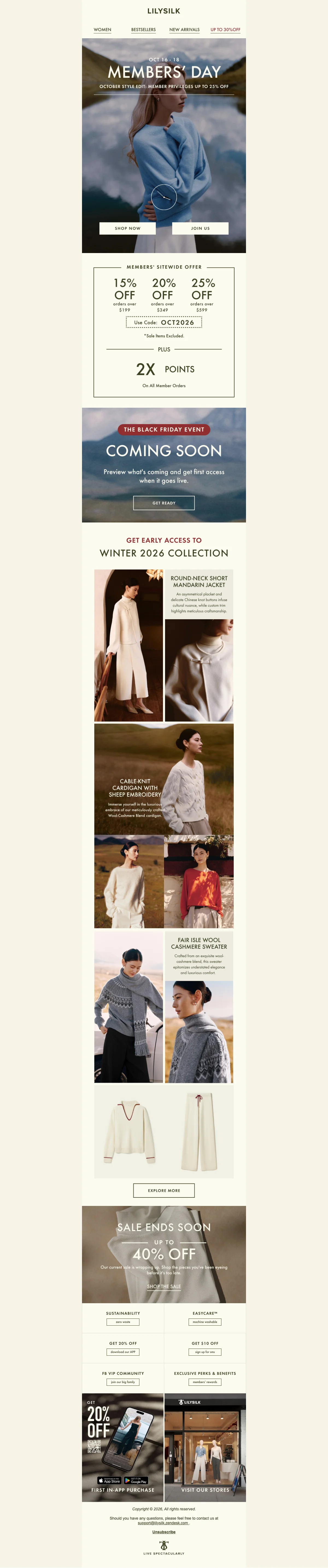 Bewijs van coupon - Lilysilk - Kortingsactie: [[tot 25% korting]] voor leden, sale-artikelen uitgesloten