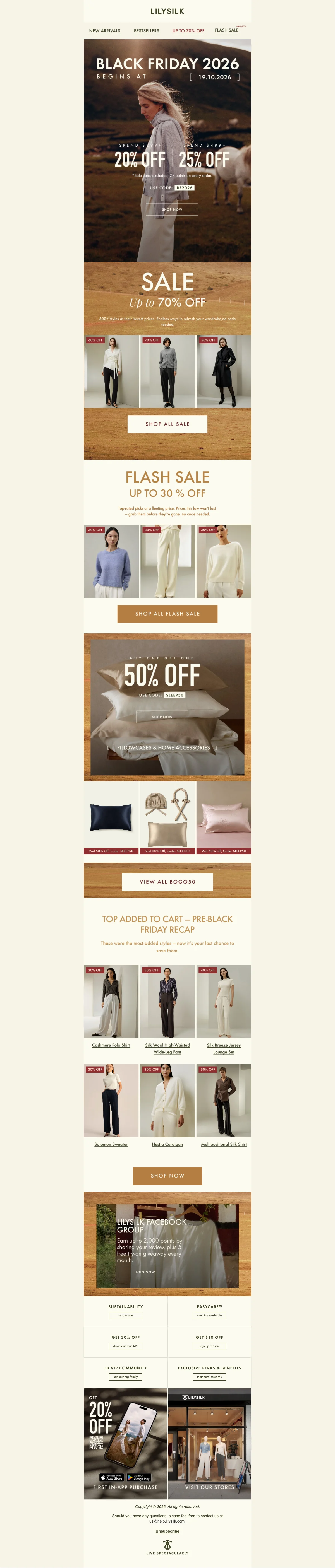 Bewijs van coupon - Lilysilk - Kortingscode: tot 70% korting op de hele site tijdens Black Friday