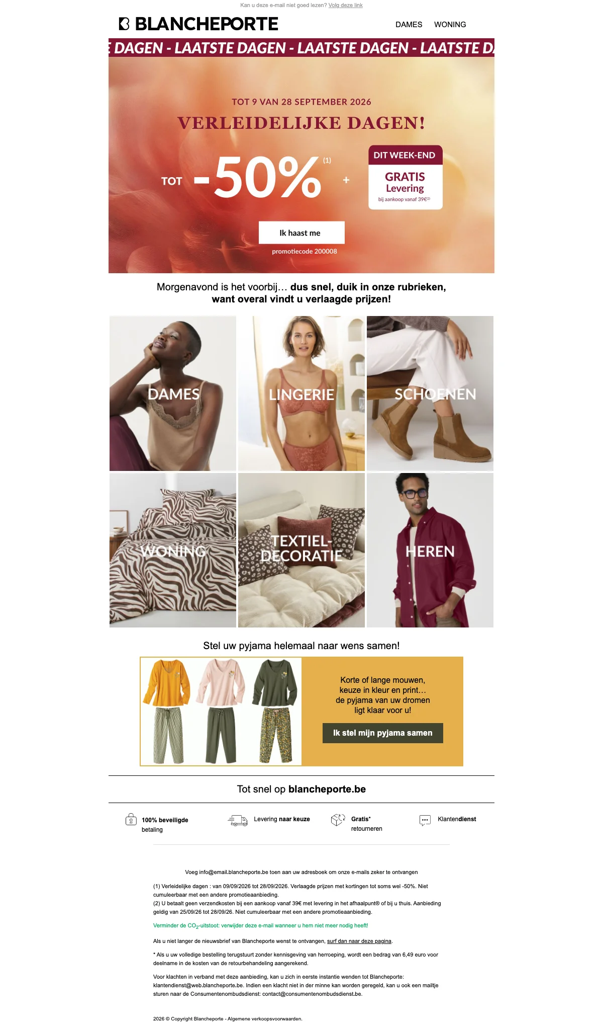 Bewijs van coupon - Blancheporte - Kortingscode: [[tot -50% korting]] op dames- en woonfavorieten, gratis levering