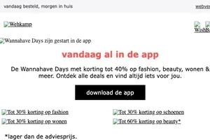 NU in de app: Wannahave Days! 📣