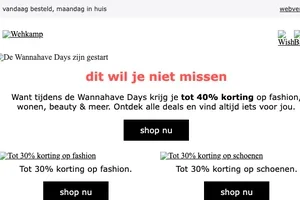 Wannahave Days! Tot -40% 🚨