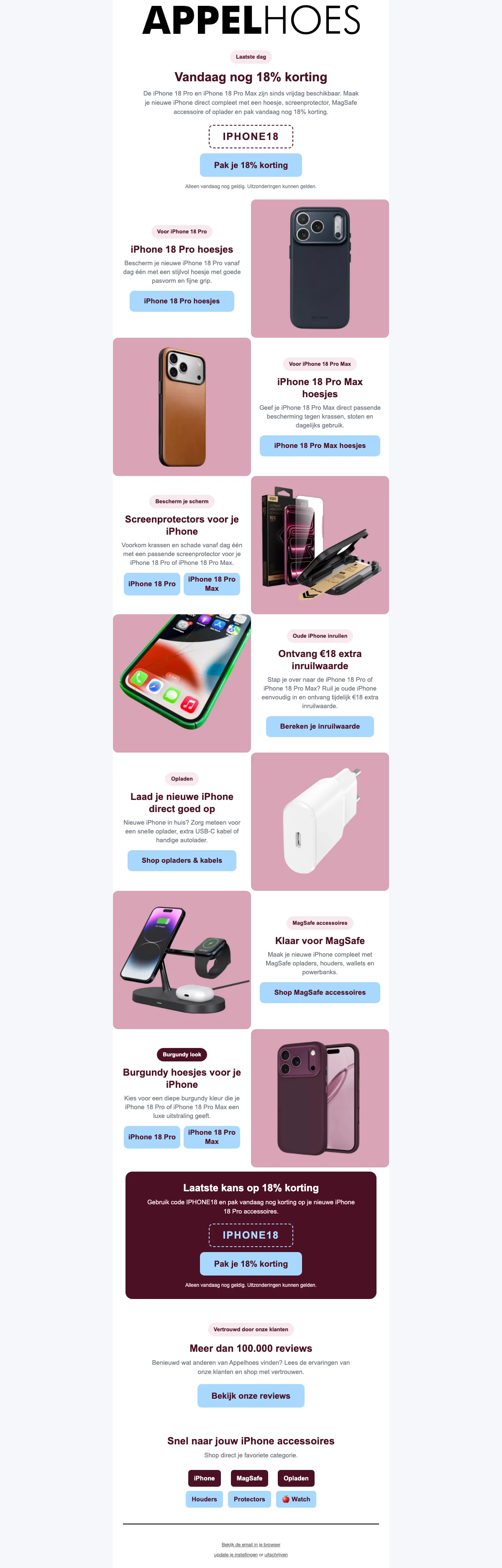 Bewijs van coupon - Appelhoes - Appelhoes kortingsactie: [[18% korting]] op iPhone 18 Pro accessoires