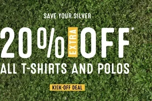 20% EXTRA OFF ALL T-SHIRTS & POLOS | KICK-OFF DEAL 🧡