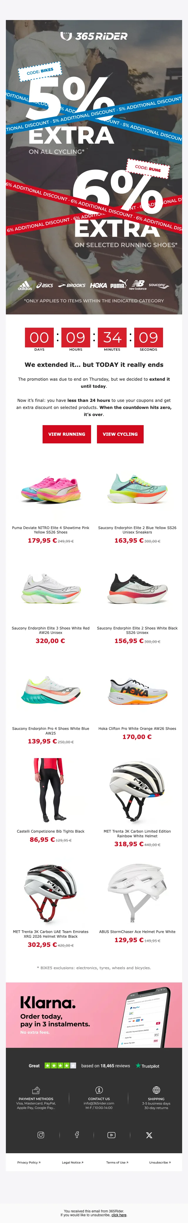 Bewijs van coupon - 365rider - Kortingscode: [[5% extra korting]] op alle fietsartikelen en accessoires