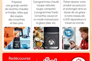 Blend Force & Cook : smoothies et soupes à 109,99€