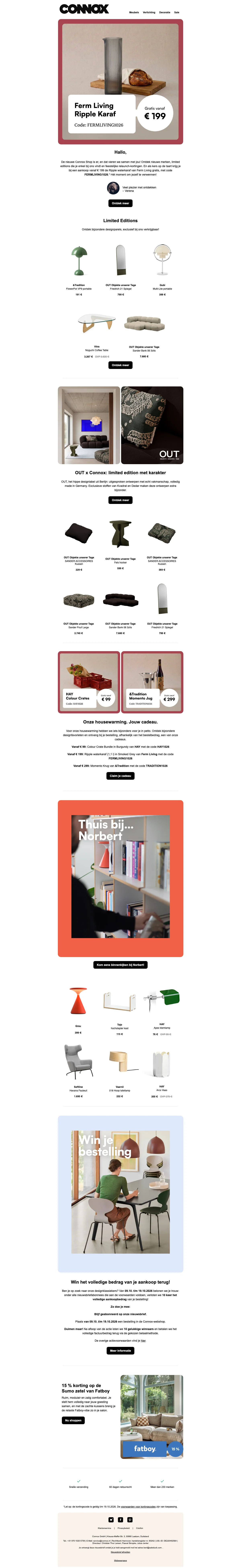Bewijs van coupon - AmbienteDirect - Aanbieding: [[gratis waterkaraf]] bij aankoop vanaf €199