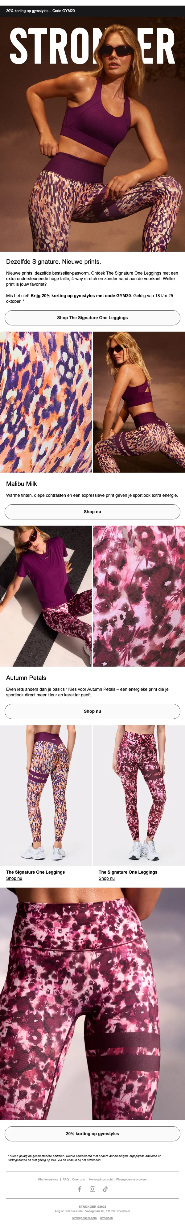 Bewijs van coupon - Stronger - Kortingsaanbieding: [[20% korting]] op gymstyles en nieuwe prints