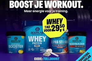 🚀 Boosters 25% goedkoper. Whey voor maar €29,50